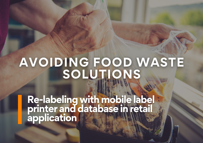 Avoiding food waste solutions:Re-labeling with mobile label printer and database in retail application